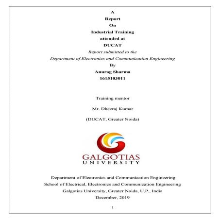 Training Report on CCNA 