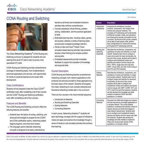 Ccna r&s at a glance