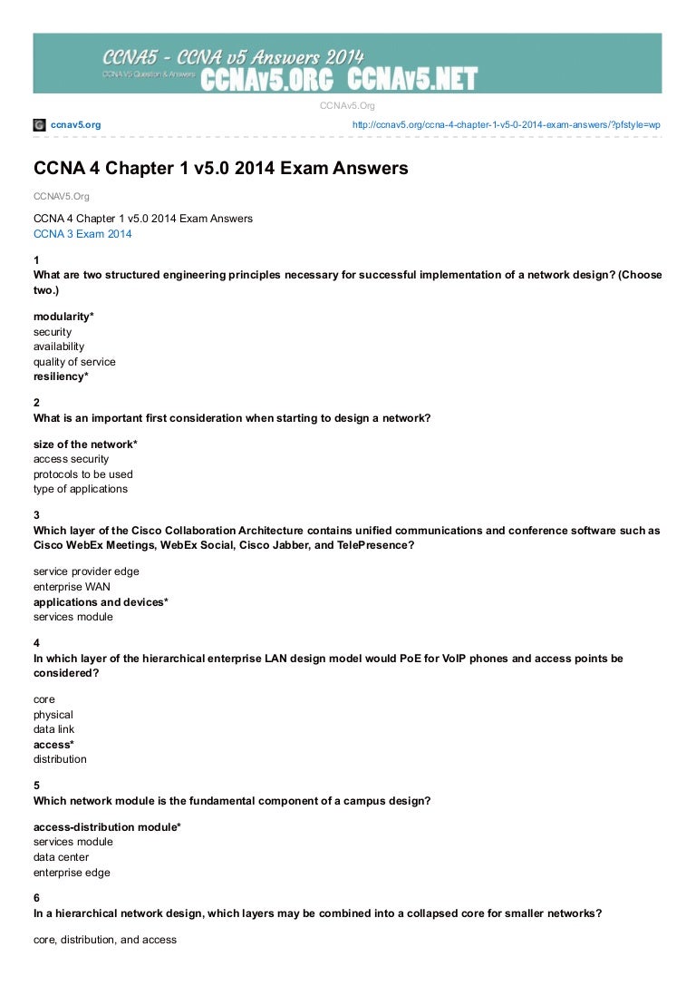 ccnav5 org ccna 4 chapter_1_v50_2014_exam_answers ccna 4 chapter 1 hierarchical network design