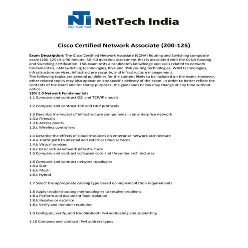 Cisco Certified Network Associate (200-125)