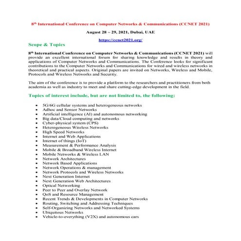 12th International Conference on Computer Networks & Communications ...