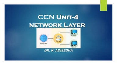 CCN Unit-4 Network Layer by Dr. K. Adisesha