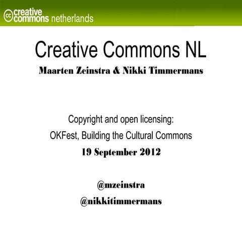 Creative Commons NL presentations on OKFest
