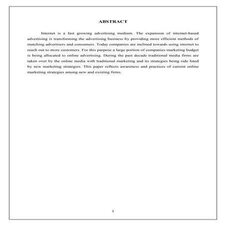 overview on  online advertising