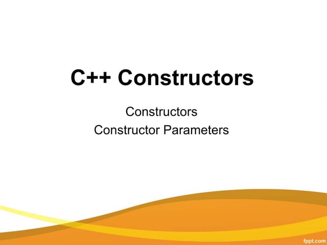 C++ constructors