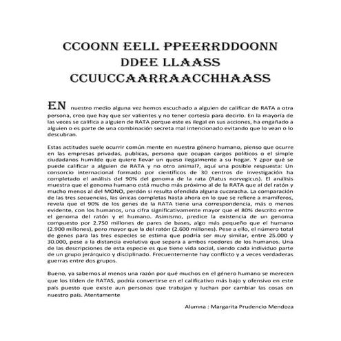 Ccoonn eell ppeerrddoonn ddee llaass ccuuccaarraacchhaass