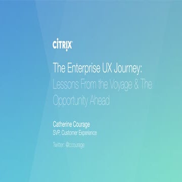 Enterprise UX: The Journey and Opportunity Ahead