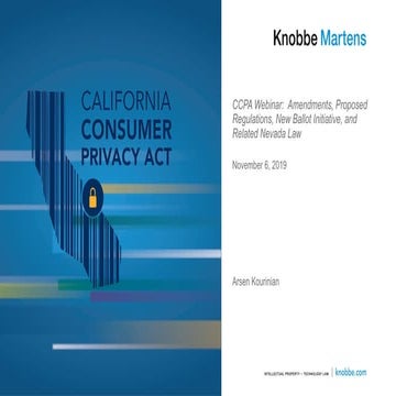 CCPA Webinar:  Amendments, Proposed Regulations, New Ballot Initiative, and R...