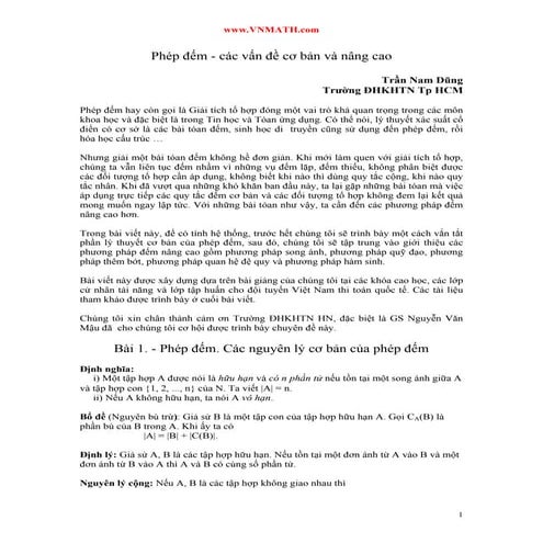 Các phương pháp đếm nâng cao