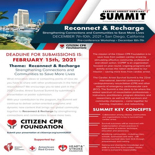 Citizen CPR Foundation Cardiac Arrest Survival Summit 2021: A Call for Presentations