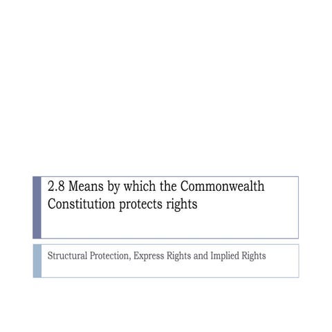 Constitutional Protection of Rights