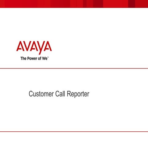 Avaya IP Office Customer Call Reporter