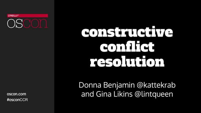Constructive Conflict Resolution