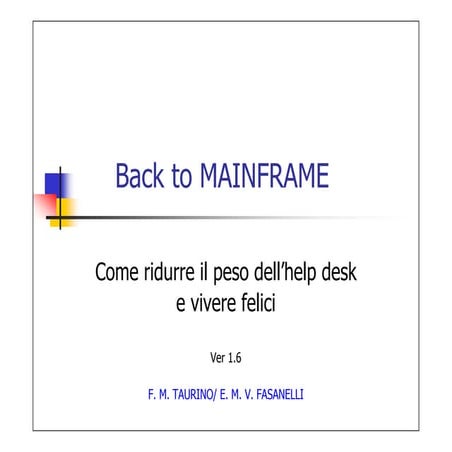 Back to Mainframe