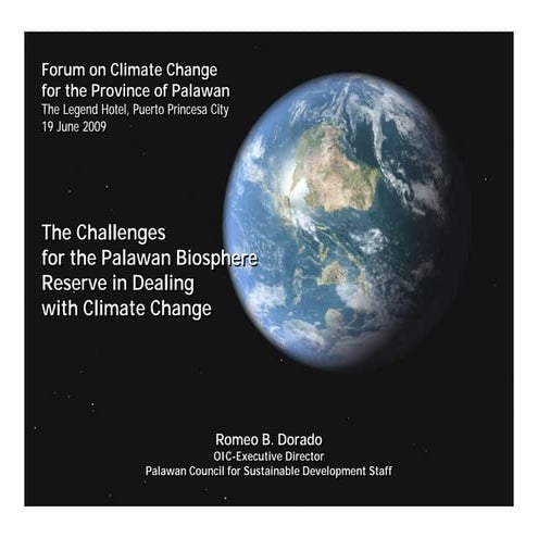 The Challenges for the Palawan Biosphere Reserve in Dealing with Climate Change