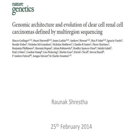 Genomic architecture and evolution of clear cell renal cell carcinomas define...