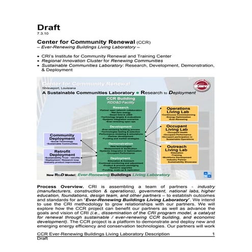 CCR ever renewing buildings living lab description