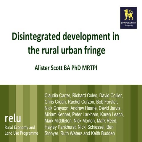 Rural urban fringe development | PPTX