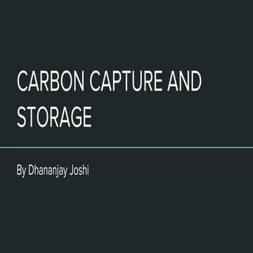 Carbon capture and storage