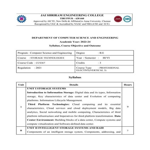 CCS367- STORAGE TECHNOLOGIES SYLLABUS.docx