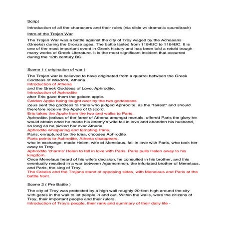 Culture & Civilisation Project 2 - Script