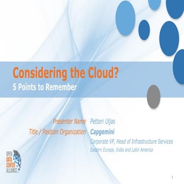 Considering the Cloud? 5 Points to Consider