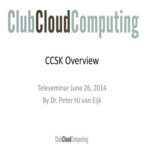 CCSK Certificate of Cloud Computing Knowledge - overview