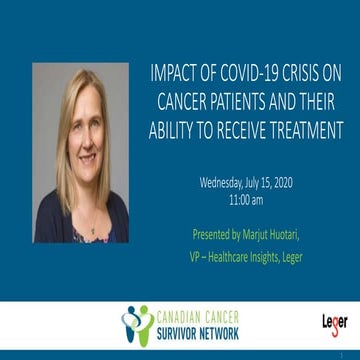 Impact of COVID-19 on Cancer Patients and Their Ability to Receive ...