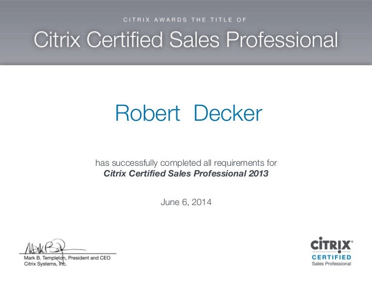 Citrix CSSP Certificate