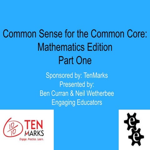 Common Sense for the Common Core: Math Edition