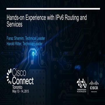 Hands-on Experience with IPv6 Routing and Services