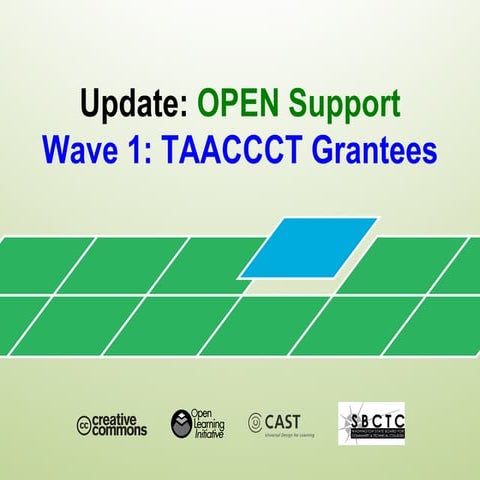 Creative Commons DOL TAACCCT grant program update at Open Ed 2011