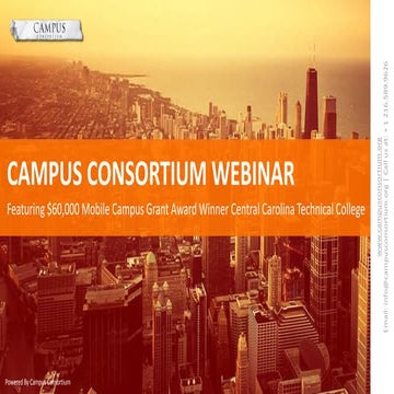 Campus Consortium Webinar Featuring $ 60,000 Grant Award Winner Central Carol...