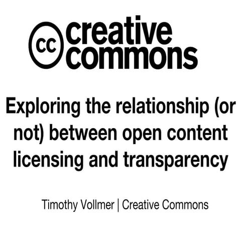 Creative Commons licensing and transparency