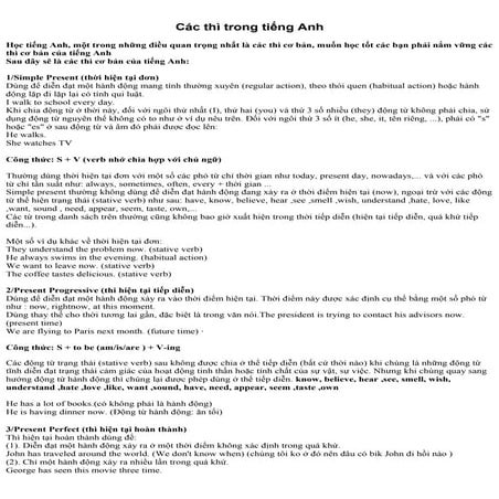 Các thì trong tiếng anh