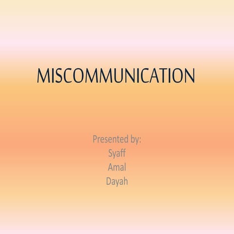 Misscomunication