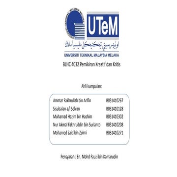 PEMIKIRAN KRITIS DAN KREATIF (FOOD & GO) - Slides