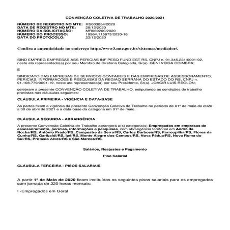 Convenção Coletiva Serra Gaúcha