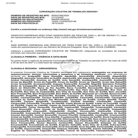 Convenção Coletiva Setor Privado