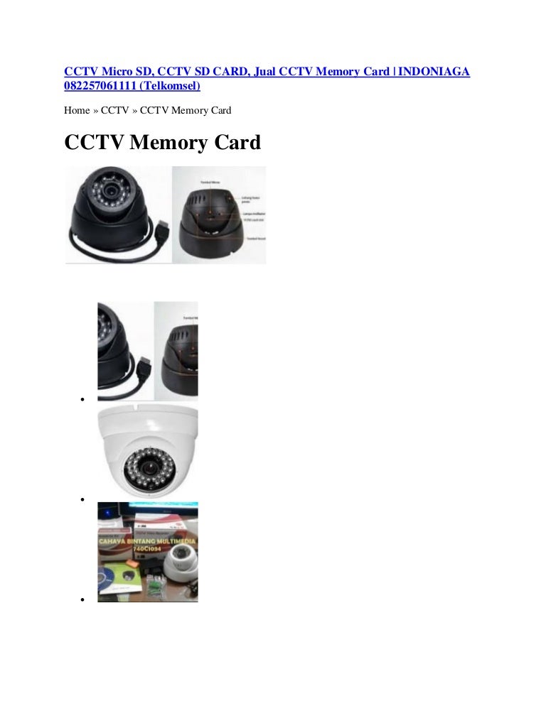 CCTV Micro SD, CCTV SD CARD, Jual CCTV Memory Card INDONIAGA 082257…