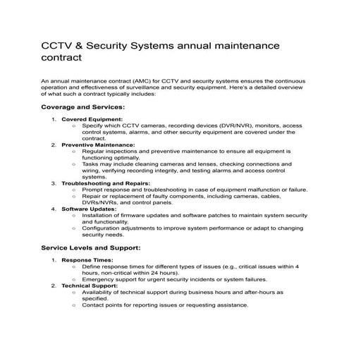 CCTV &amp; Security Systems annual maintenance contract.pdf