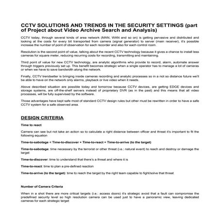 CCTV solutions and trends about security settings