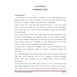 cross cultural understanding.