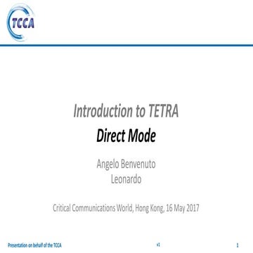 Direct Mode - Introduction to TETRA