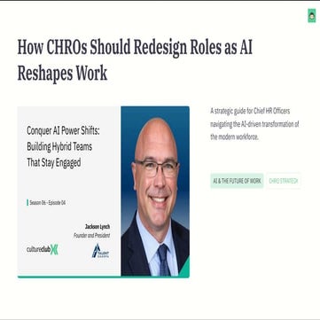How CHROs Should Redesign Roles as AI Reshapes Work | Strategic Guide ...