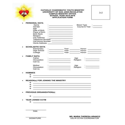 Ccym application form