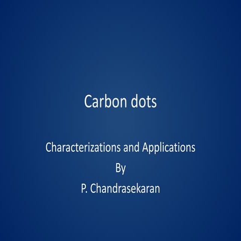 Carbon dots characterization and applications