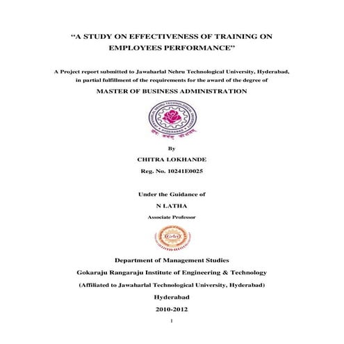 Cd 8-project on effectiveness of training on employees performance