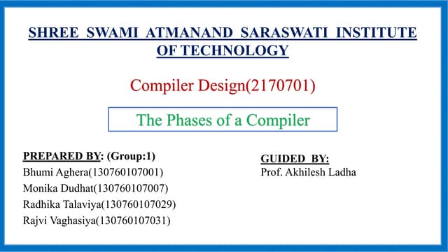 The Phases of a Compiler