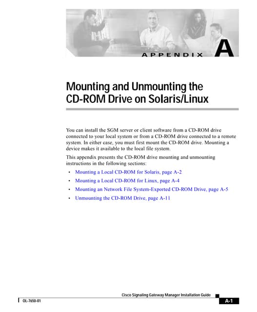 Cd rom mounting and unmounting the cd-rom driver on solaris-linux